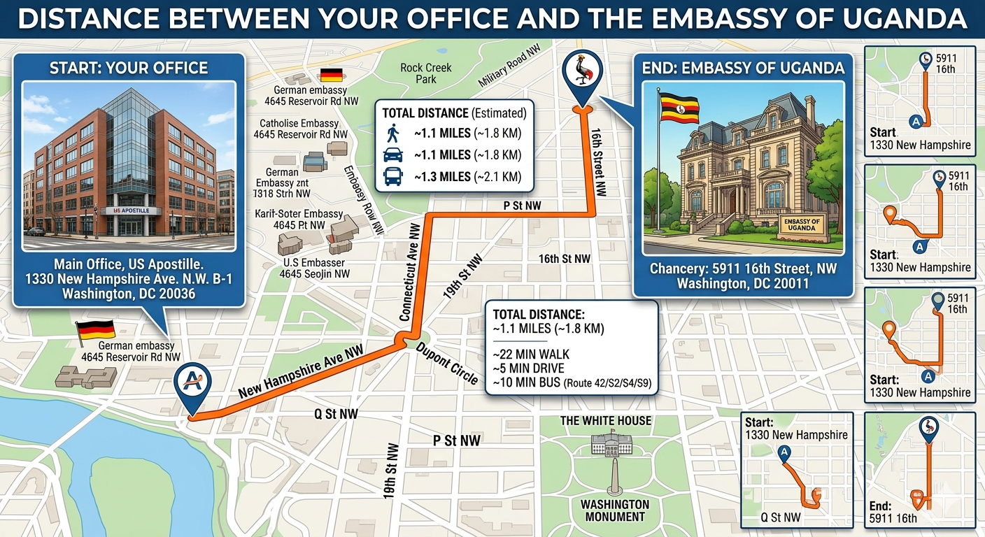 Map of Uganda Embassy Legalization & Authentication Services